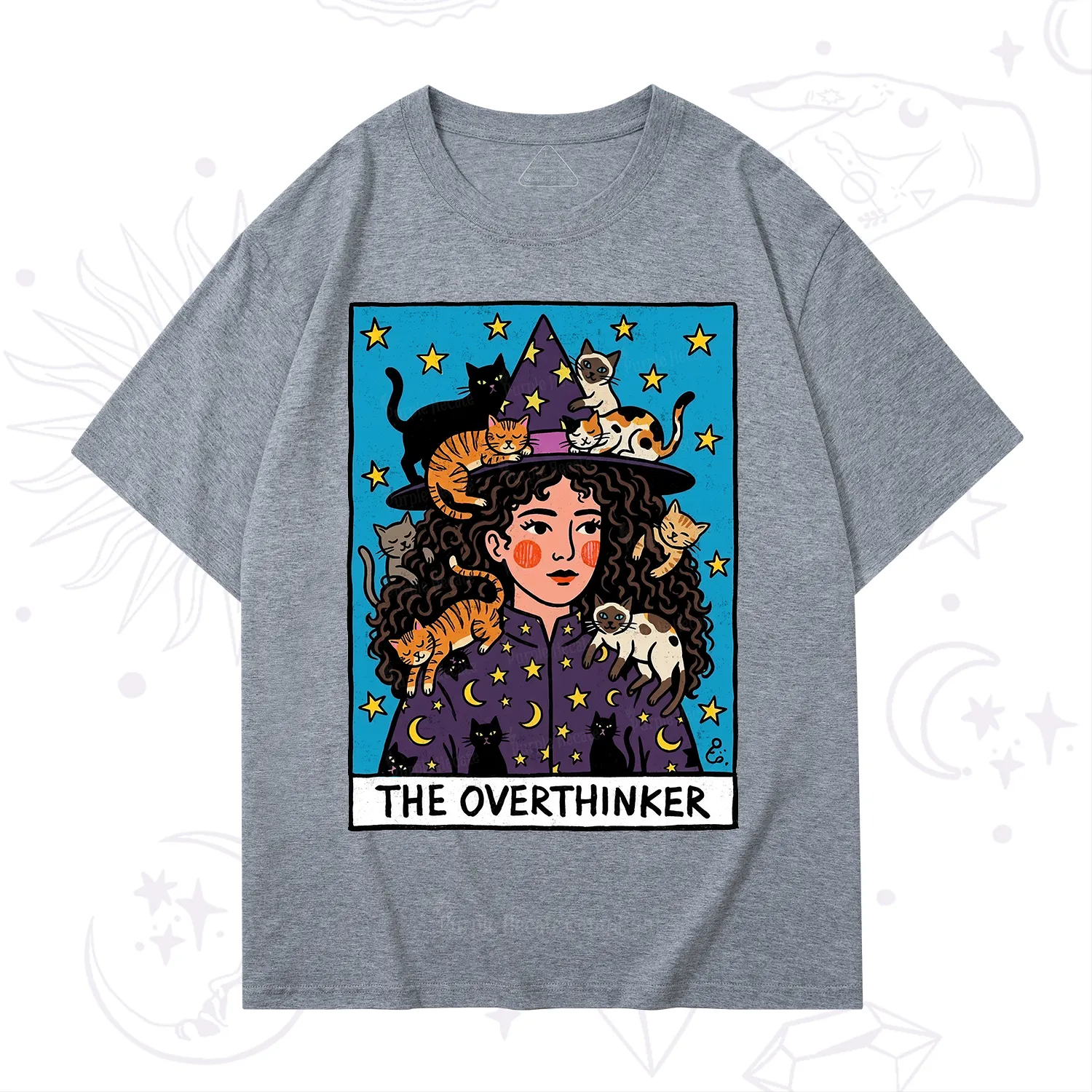 Purplehecate The Overthinker Witch Cat Party T-Shirt