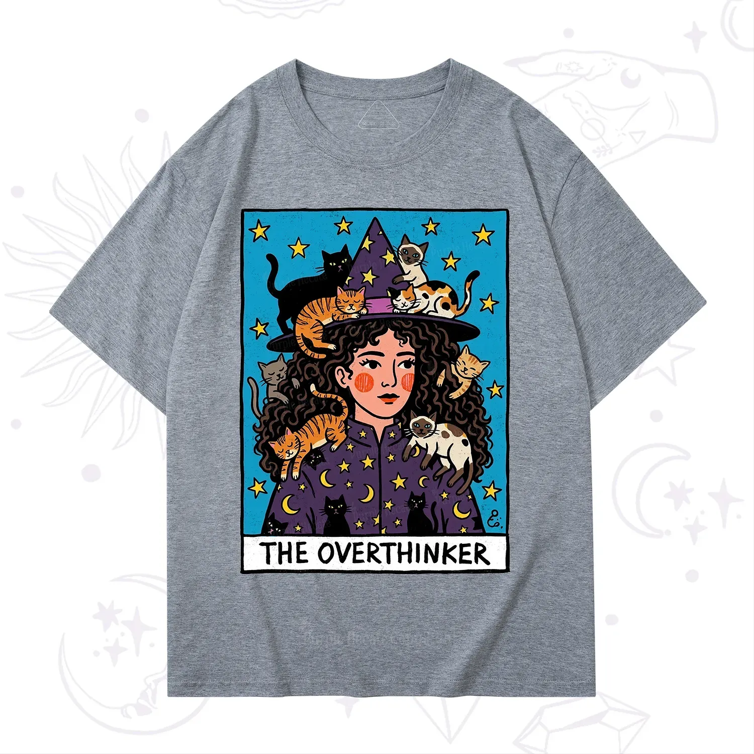 Purplehecate The Overthinker Witch Cat Party T-Shirt