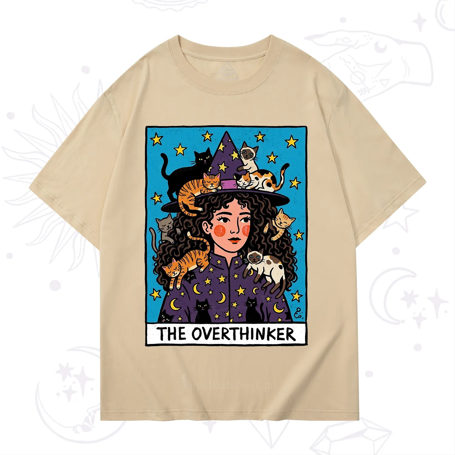 Purplehecate The Overthinker Witch Cat Party T-Shirt