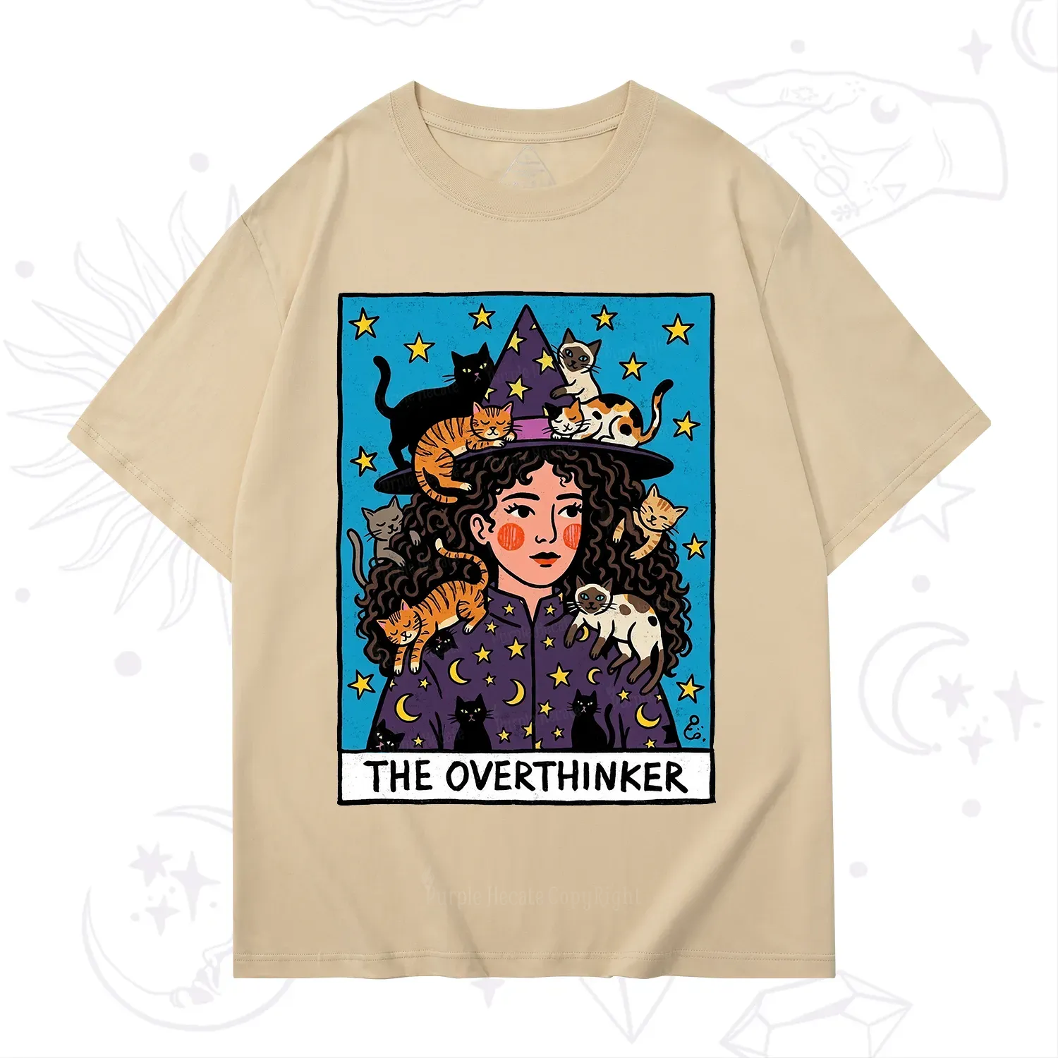 Purplehecate The Overthinker Witch Cat Party T-Shirt
