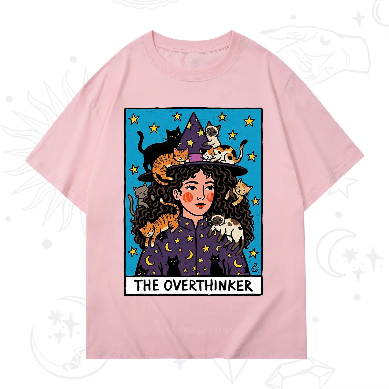 Purplehecate The Overthinker Witch Cat Party T-Shirt