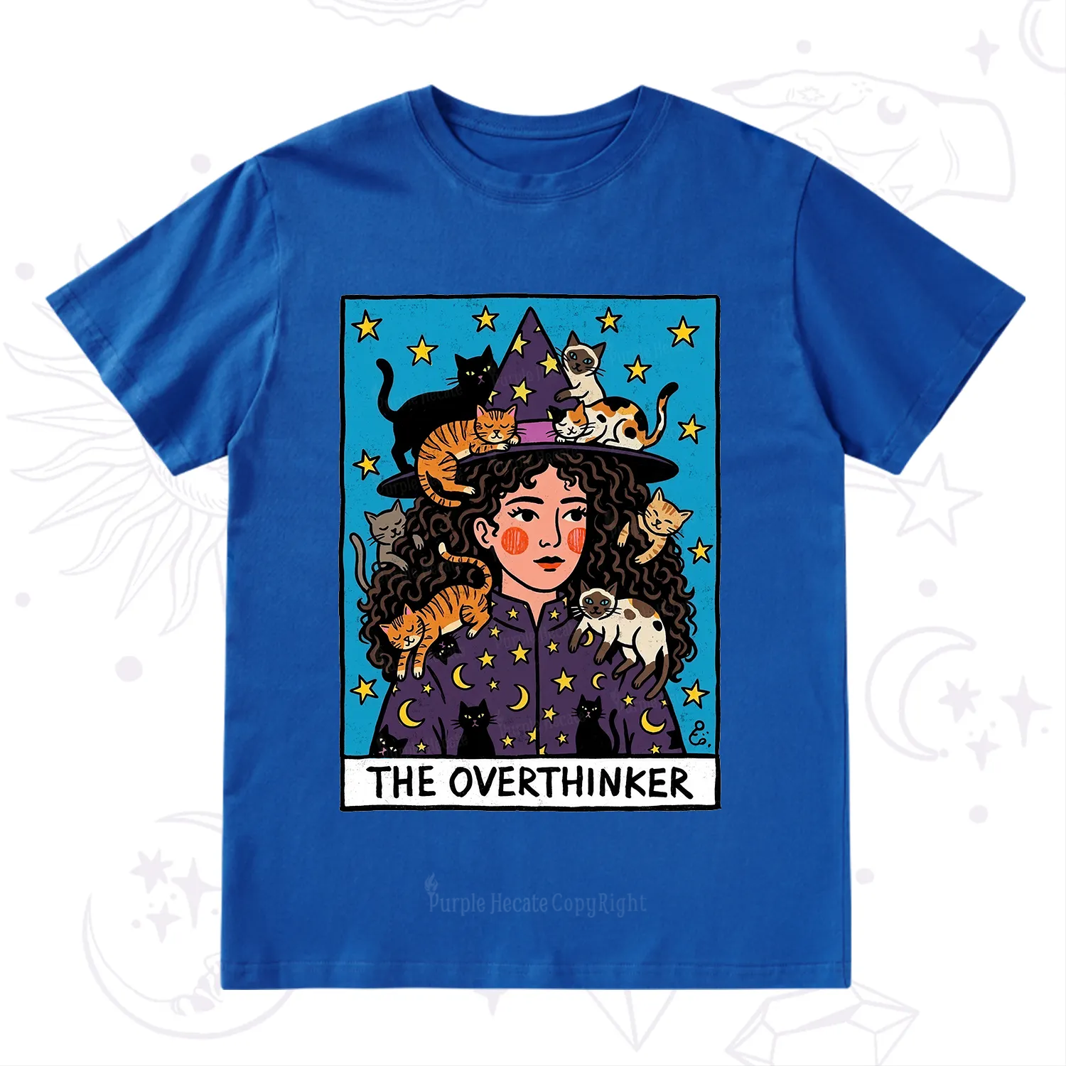 Purplehecate The Overthinker Witch Cat Party T-Shirt