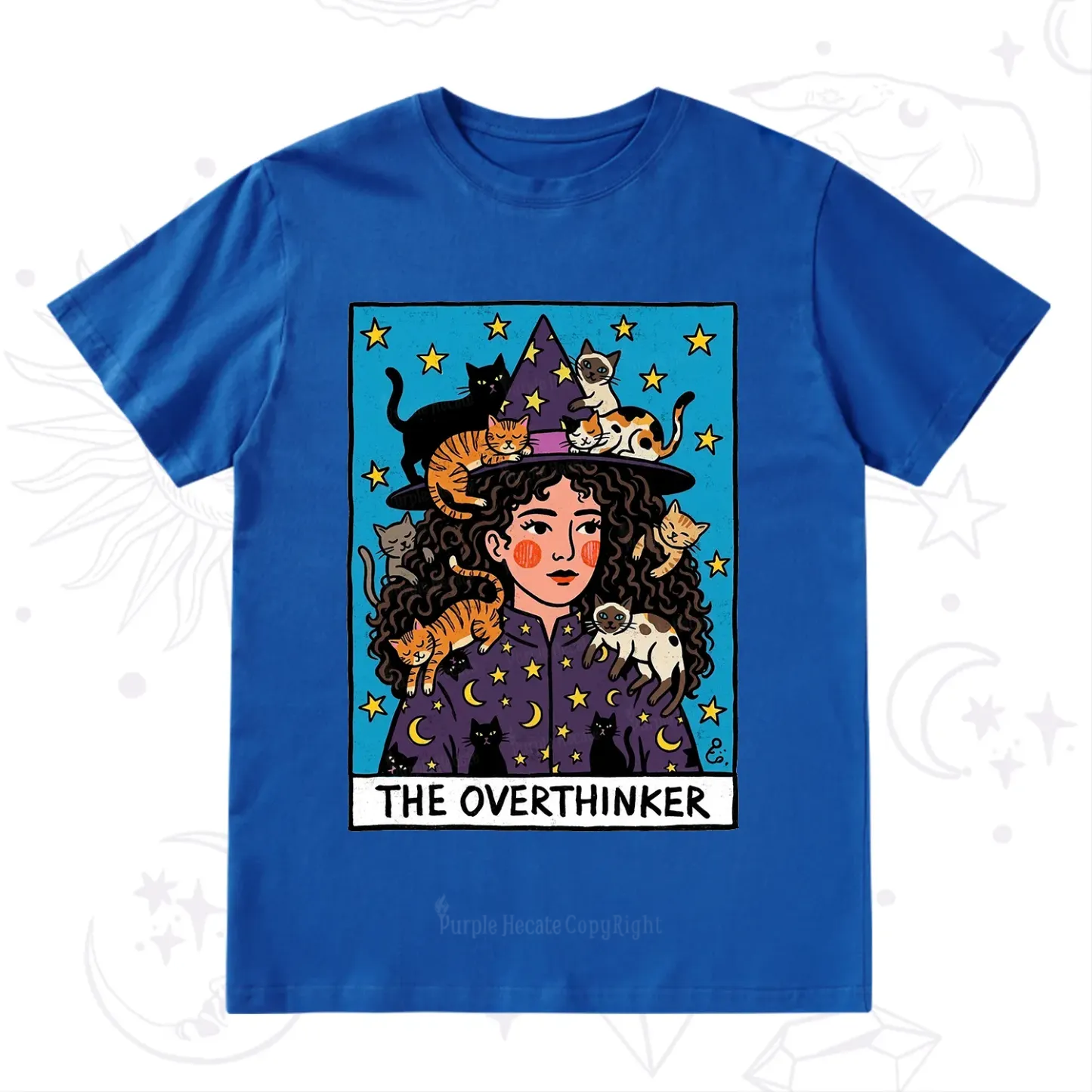 Purplehecate The Overthinker Witch Cat Party T-Shirt