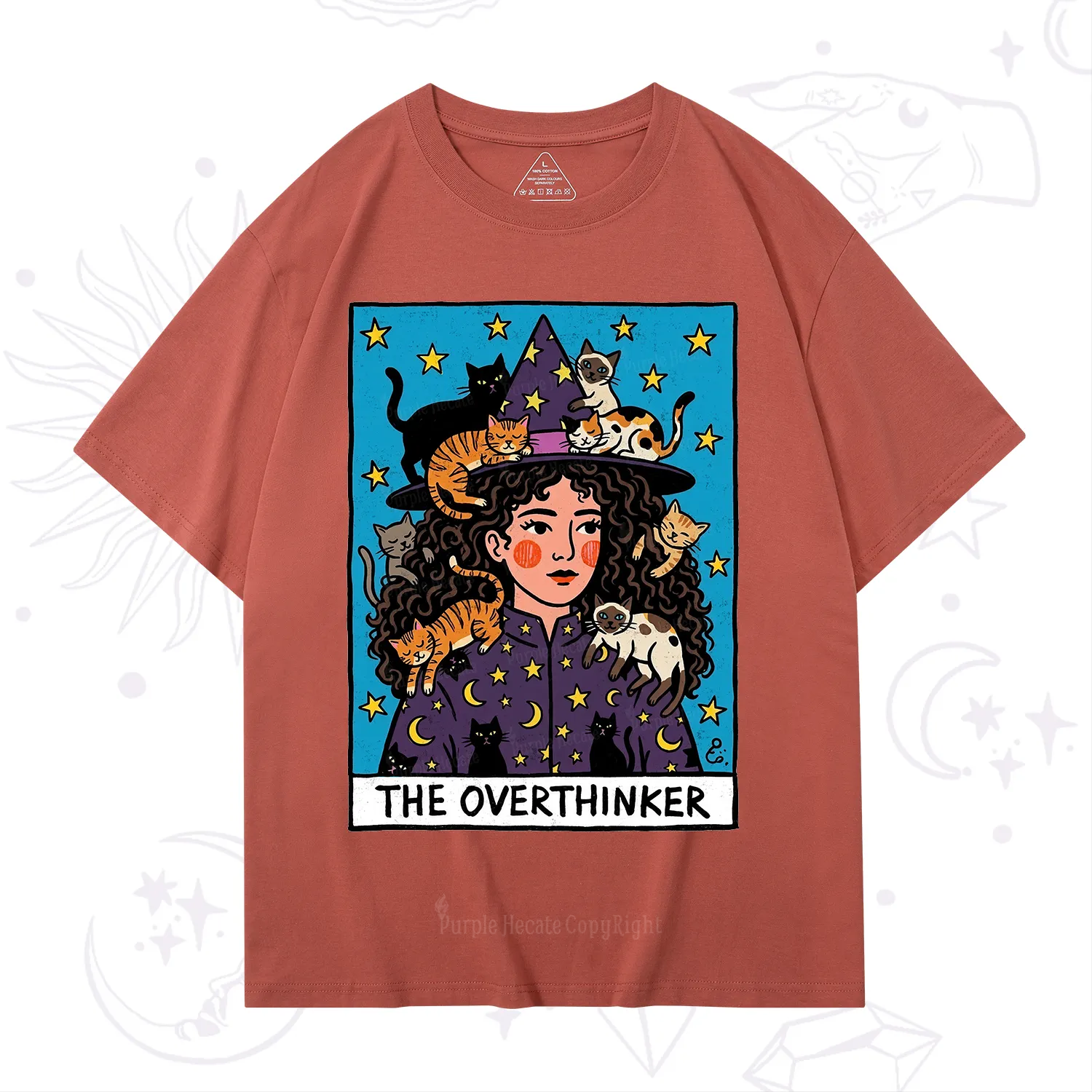 Purplehecate The Overthinker Witch Cat Party T-Shirt
