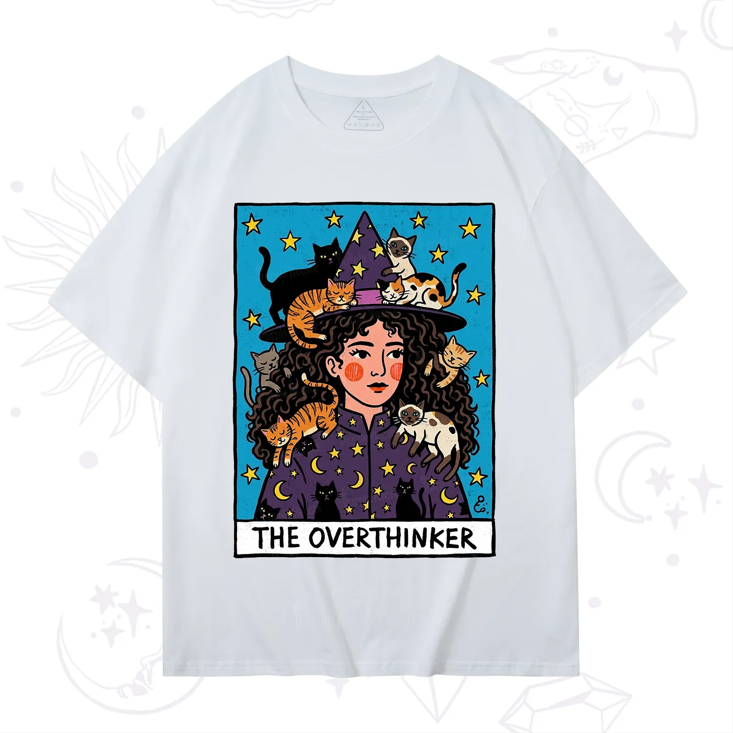 Purplehecate The Overthinker Witch Cat Party T-Shirt
