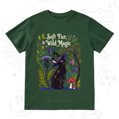 Purplehecate Soft Fur Wild Magic Black Bunny T-Shirt