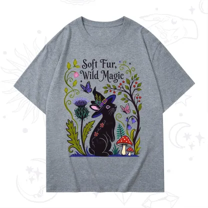 Purplehecate Soft Fur Wild Magic Black Bunny T-Shirt
