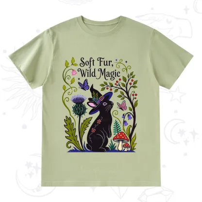 Purplehecate Soft Fur Wild Magic Black Bunny T-Shirt