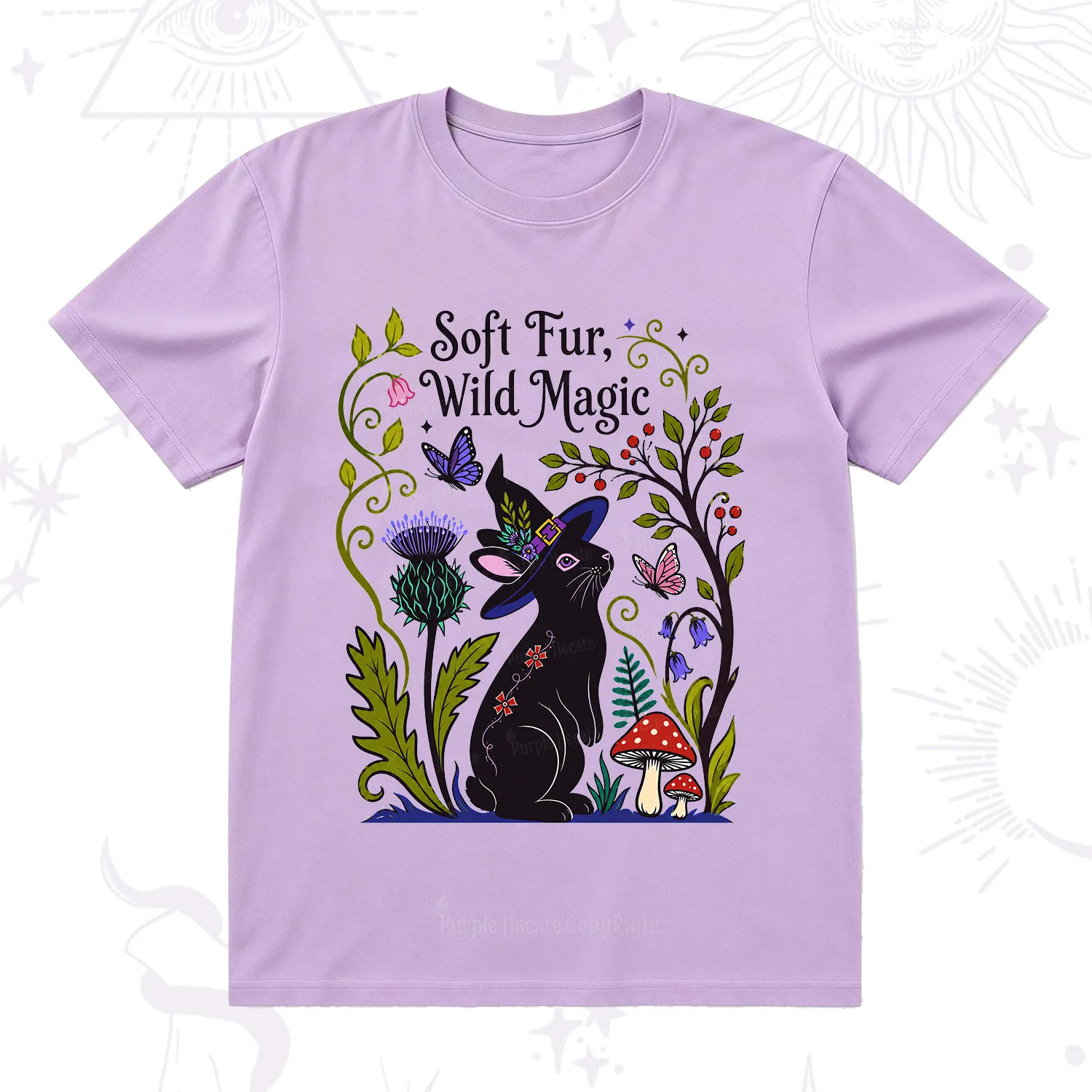 Purplehecate Soft Fur Wild Magic Black Bunny T-Shirt