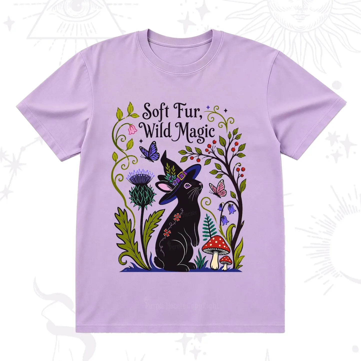 Purplehecate Soft Fur Wild Magic Black Bunny T-Shirt
