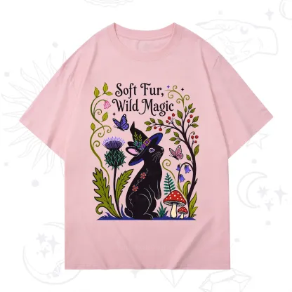 Purplehecate Soft Fur Wild Magic Black Bunny T-Shirt