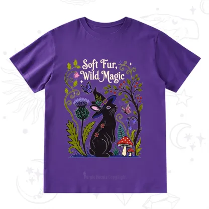 Purplehecate Soft Fur Wild Magic Black Bunny T-Shirt