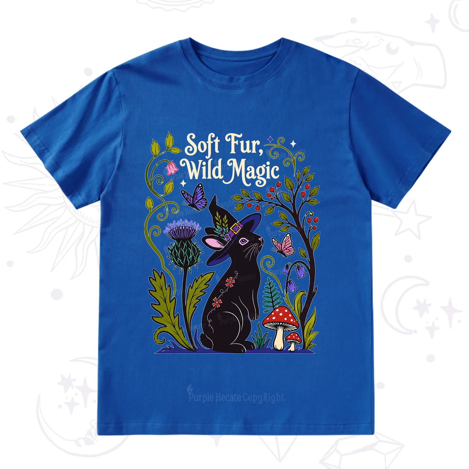 Purplehecate Soft Fur Wild Magic Black Bunny T-Shirt