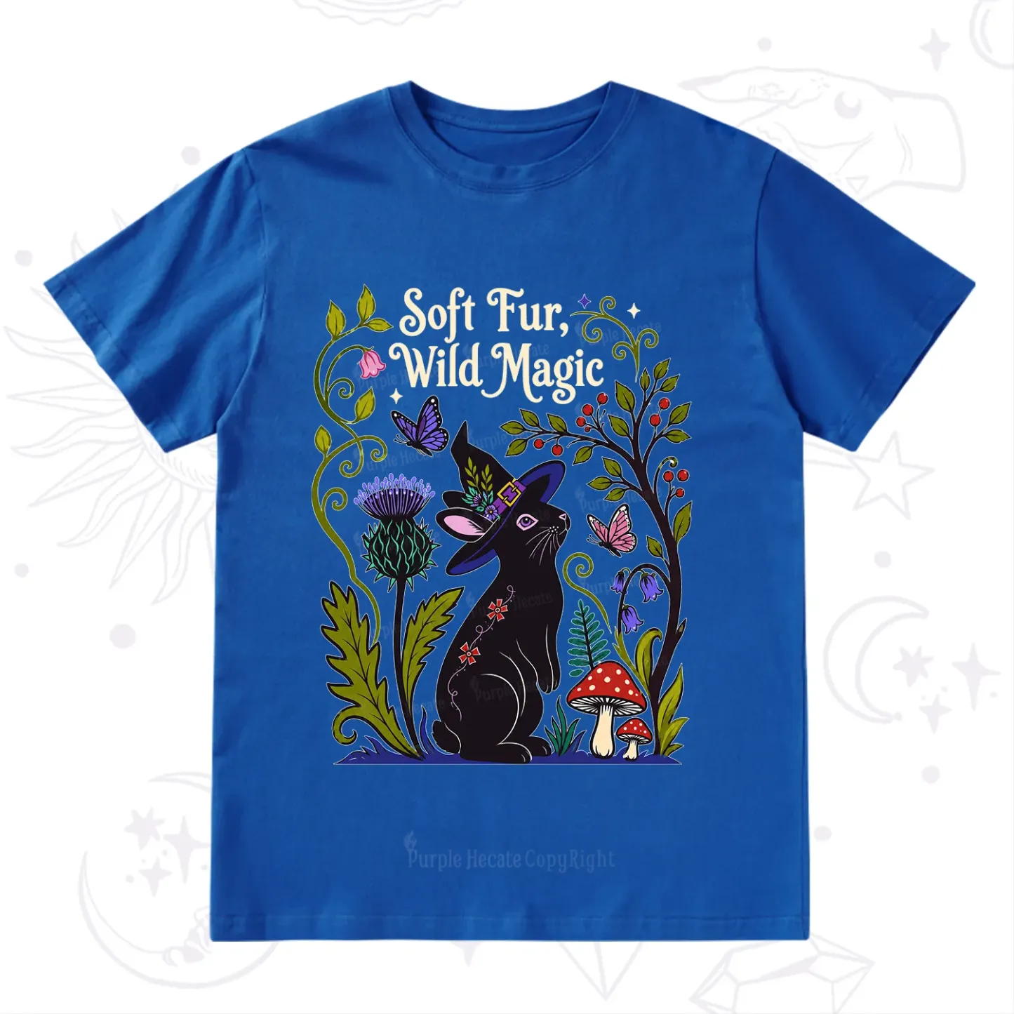 Purplehecate Soft Fur Wild Magic Black Bunny T-Shirt