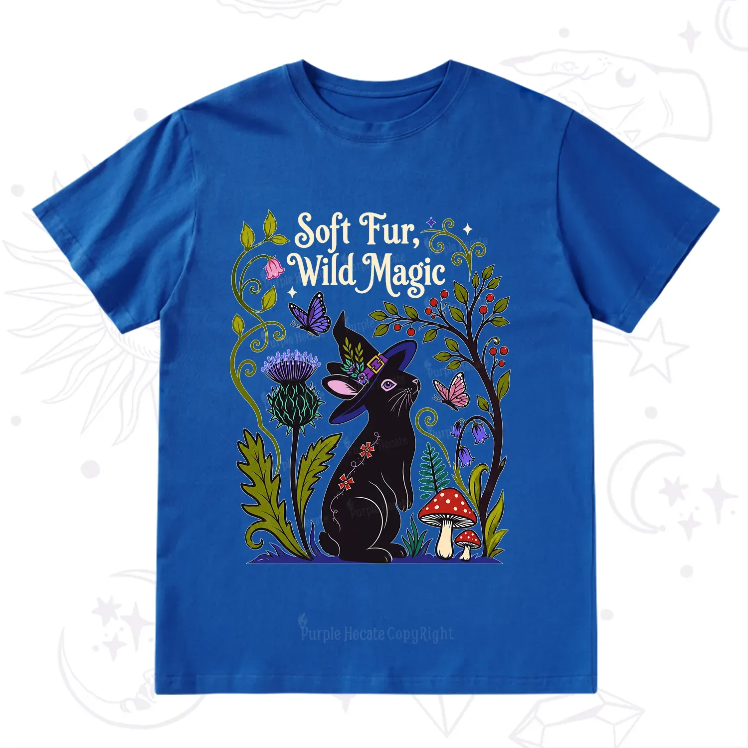 Purplehecate Soft Fur Wild Magic Black Bunny T-Shirt