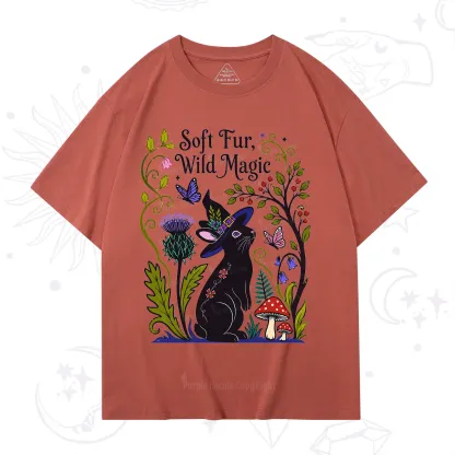 Purplehecate Soft Fur Wild Magic Black Bunny T-Shirt