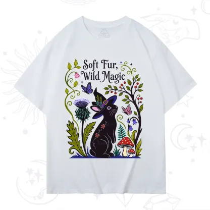 Purplehecate Soft Fur Wild Magic Black Bunny T-Shirt