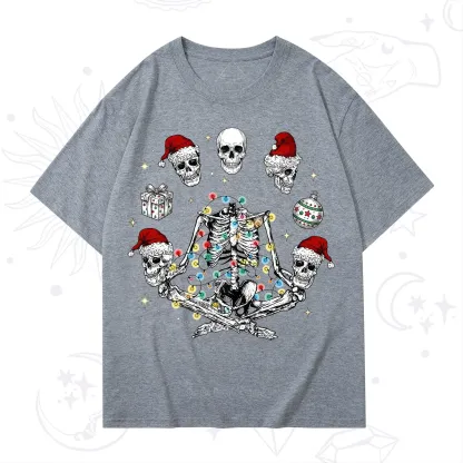 Purplehecate Skeleton Heads Christmas T-Shirt
