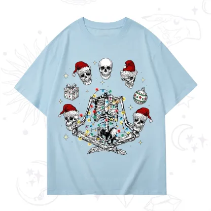 Purplehecate Skeleton Heads Christmas T-Shirt