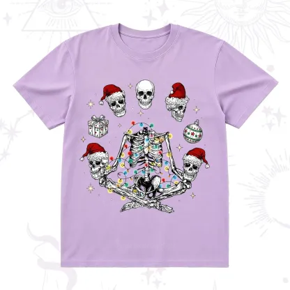 Purplehecate Skeleton Heads Christmas T-Shirt