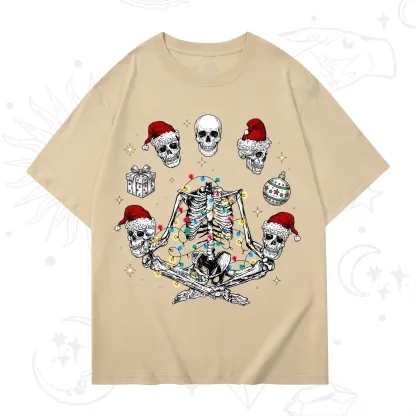 Purplehecate Skeleton Heads Christmas T-Shirt