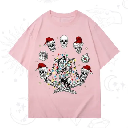 Purplehecate Skeleton Heads Christmas T-Shirt