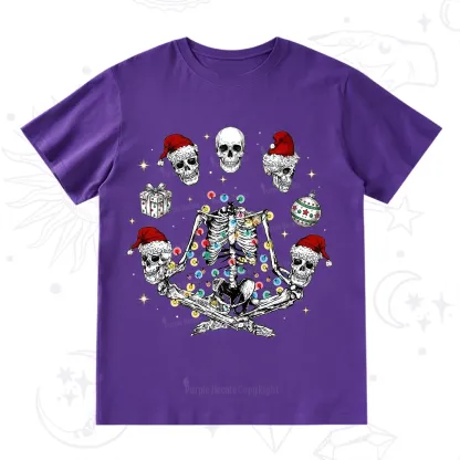 Purplehecate Skeleton Heads Christmas T-Shirt