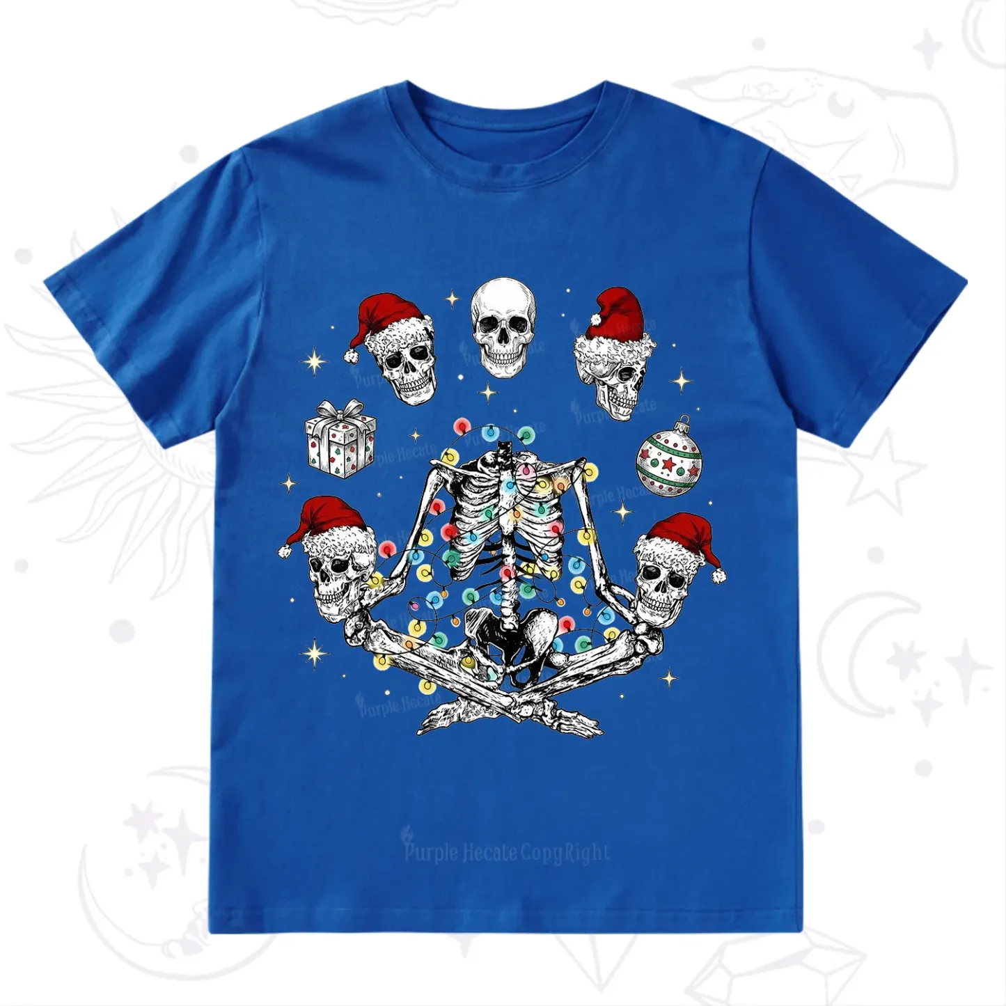 Purplehecate Skeleton Heads Christmas T-Shirt