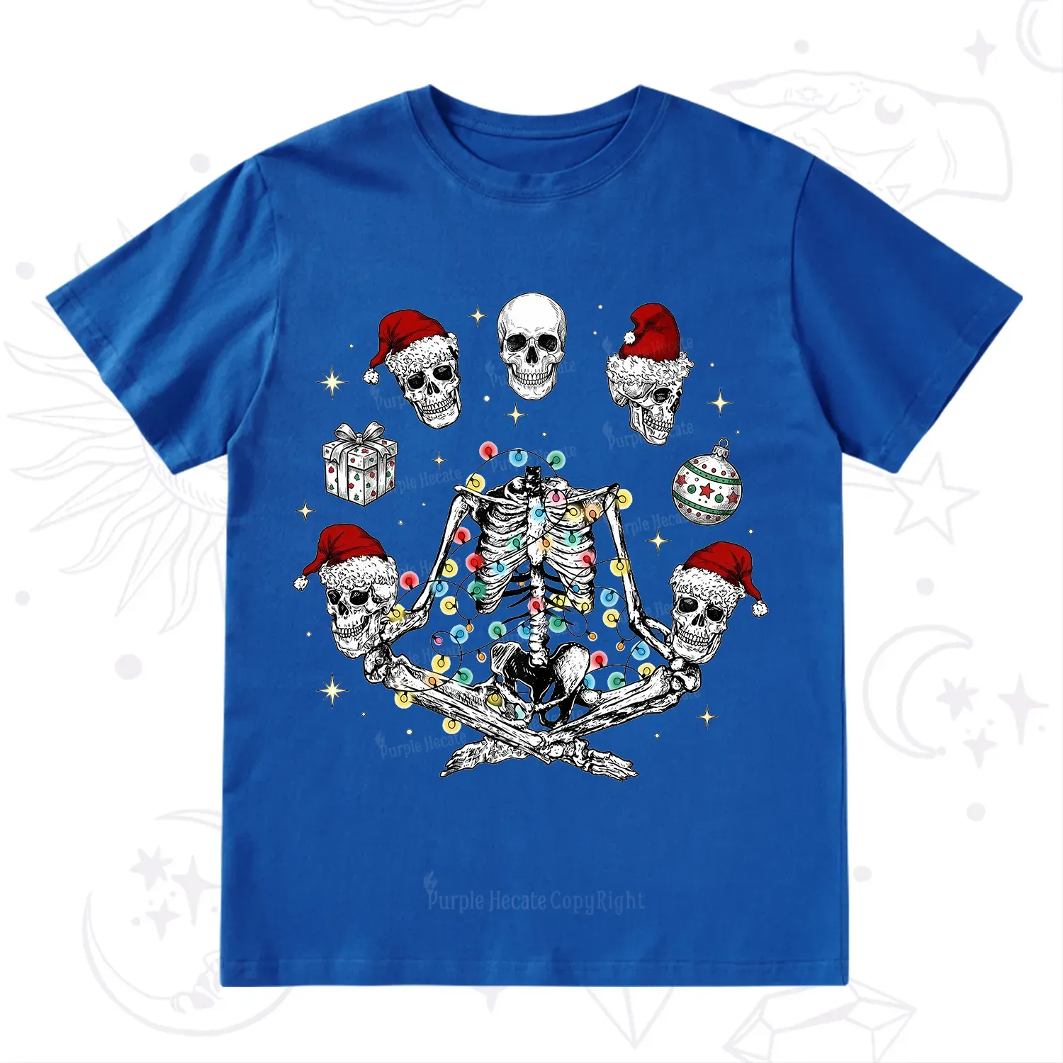 Purplehecate Skeleton Heads Christmas T-Shirt