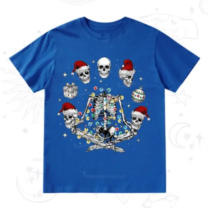 Purplehecate Skeleton Heads Christmas T-Shirt