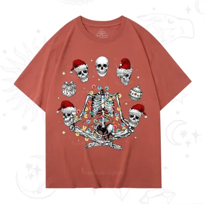 Purplehecate Skeleton Heads Christmas T-Shirt