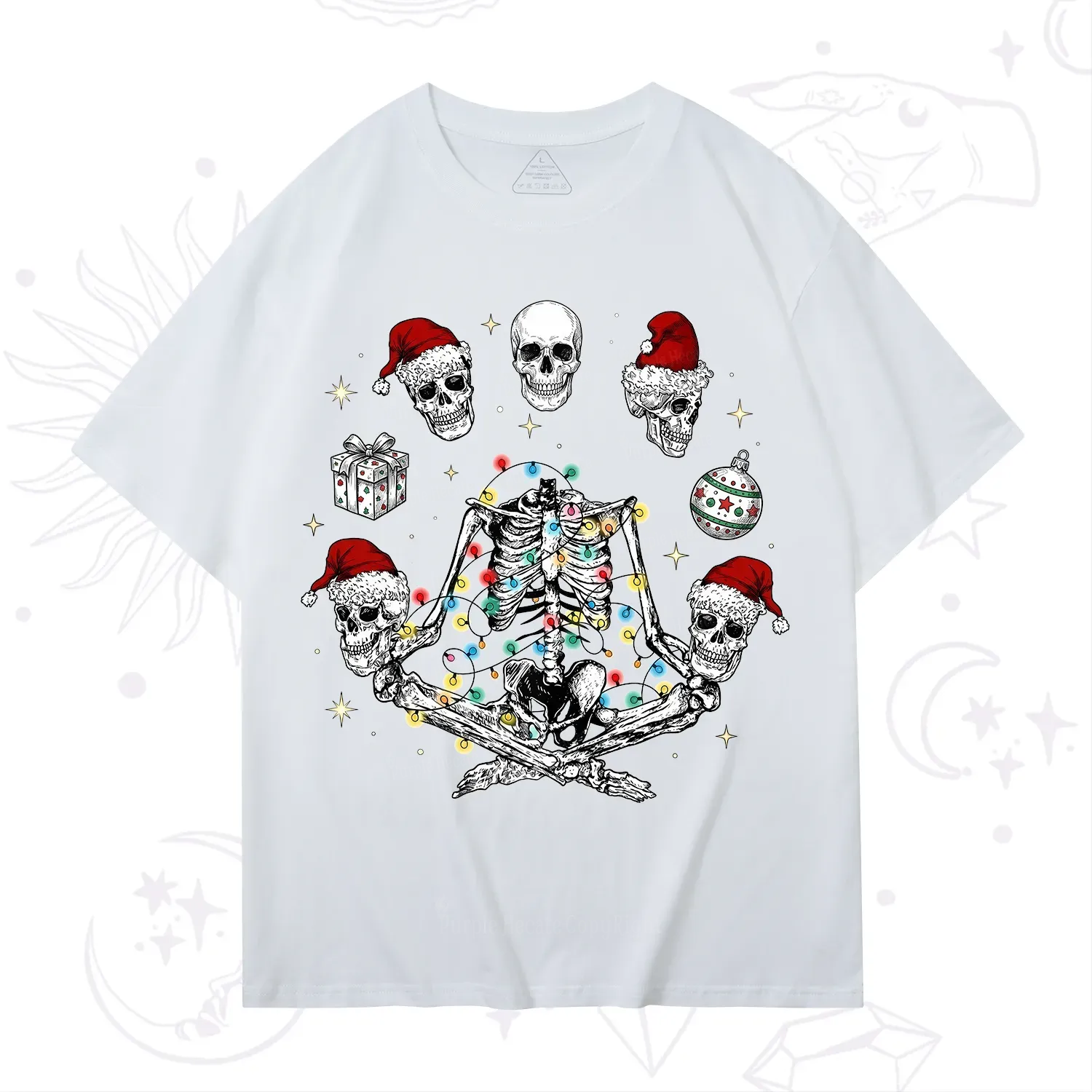 Purplehecate Skeleton Heads Christmas T-Shirt