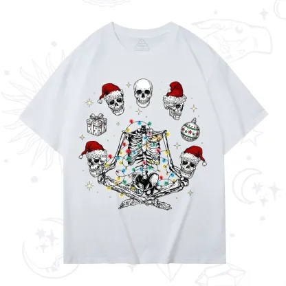 Purplehecate Skeleton Heads Christmas T-Shirt