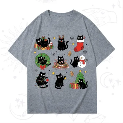 Purplehecate Christmas Black Cat T-Shirt