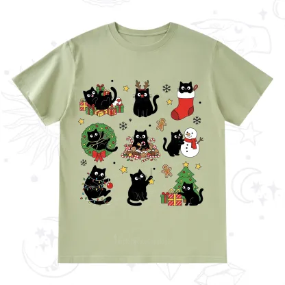 Purplehecate Christmas Black Cat T-Shirt