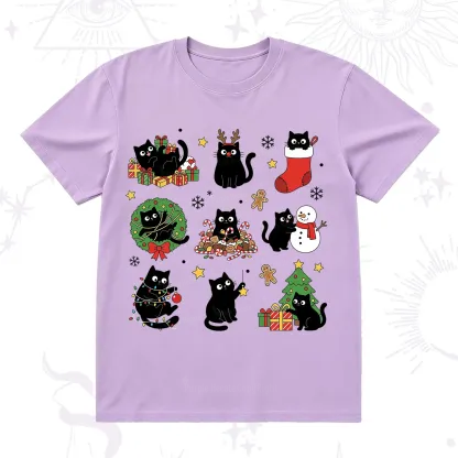 Purplehecate Christmas Black Cat T-Shirt