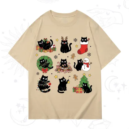 Purplehecate Christmas Black Cat T-Shirt