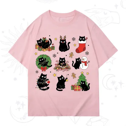 Purplehecate Christmas Black Cat T-Shirt
