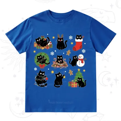 Purplehecate Christmas Black Cat T-Shirt