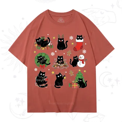 Purplehecate Christmas Black Cat T-Shirt