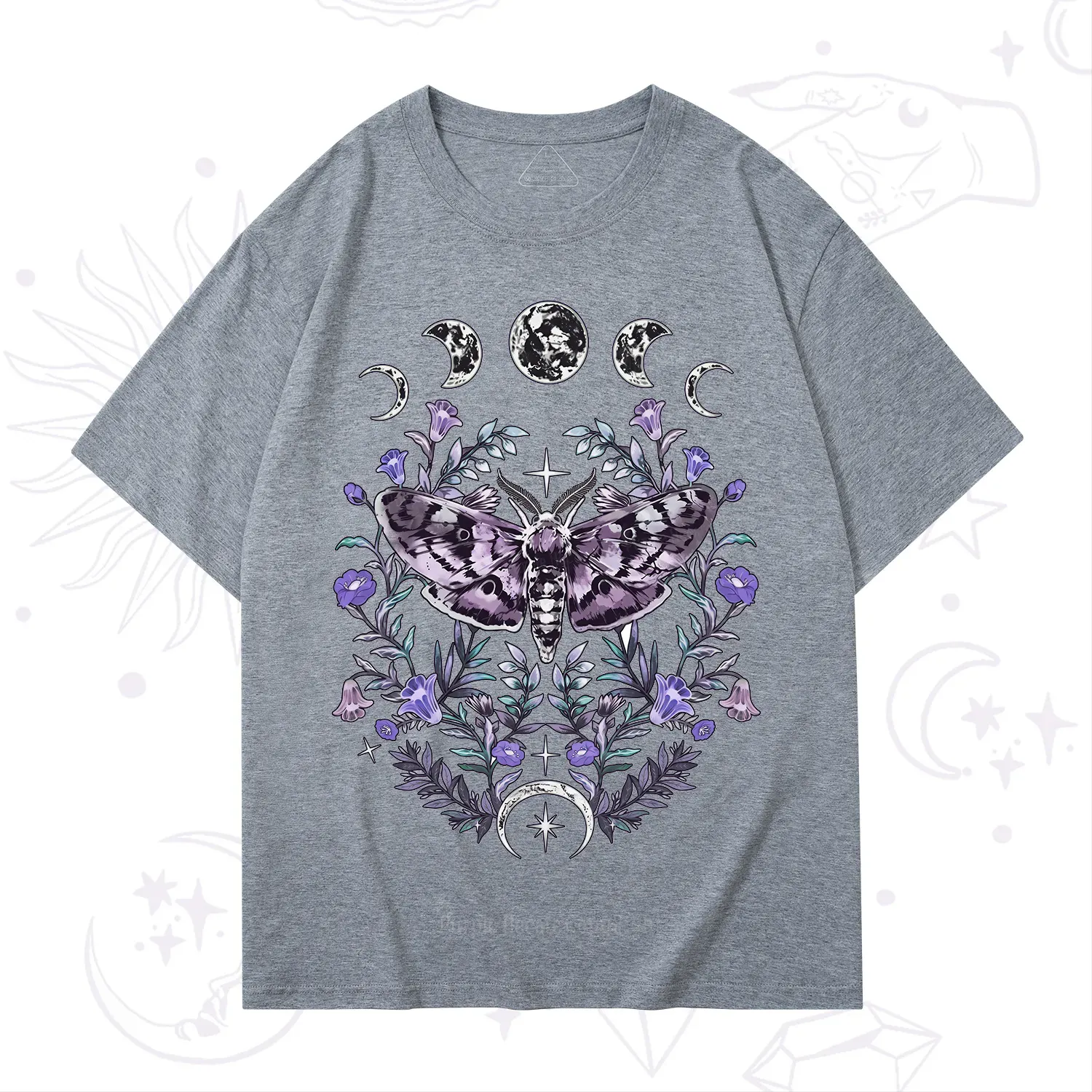 Purplehecate Gothic Mysterious Moth with Moon T-Shirt
