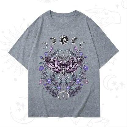 Purplehecate Gothic Mysterious Moth with Moon T-Shirt