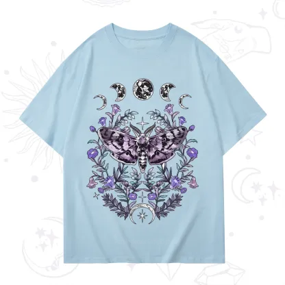Purplehecate Gothic Mysterious Moth with Moon T-Shirt