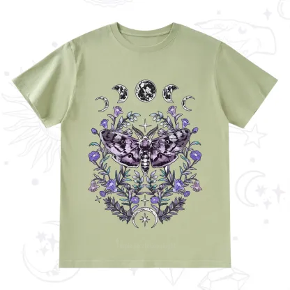 Purplehecate Gothic Mysterious Moth with Moon T-Shirt