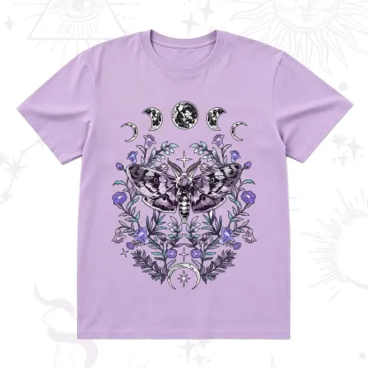 Purplehecate Gothic Mysterious Moth with Moon T-Shirt