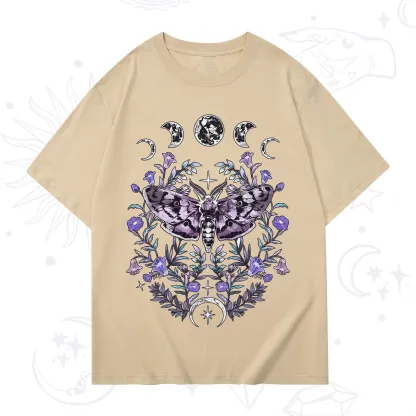 Purplehecate Gothic Mysterious Moth with Moon T-Shirt