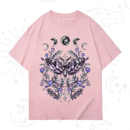 Purplehecate Gothic Mysterious Moth with Moon T-Shirt