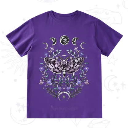 Purplehecate Gothic Mysterious Moth with Moon T-Shirt
