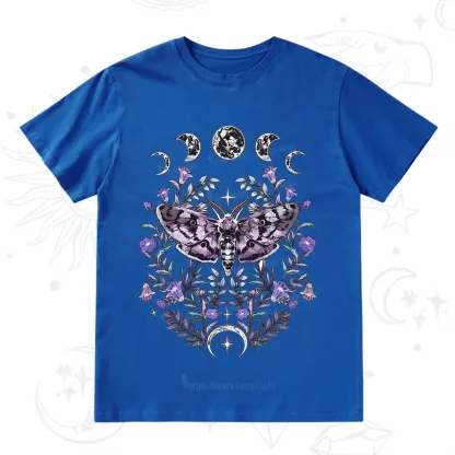 Purplehecate Gothic Mysterious Moth with Moon T-Shirt