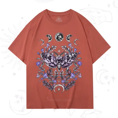 Purplehecate Gothic Mysterious Moth with Moon T-Shirt